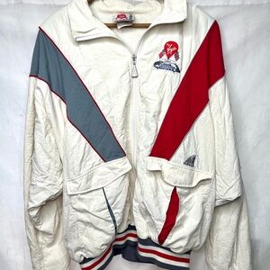 Vtg 1980 Umbro Fly Virgin Ballon White Bomber Jacket Made In England Mens L Rare
